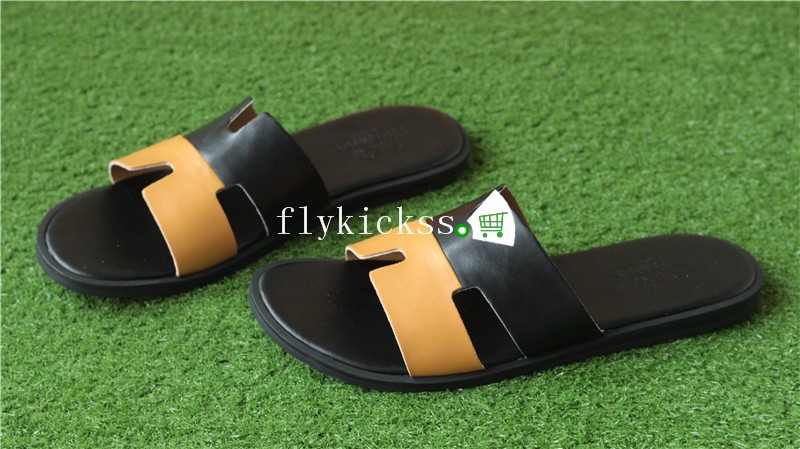 Hermes Slipper Brown Black